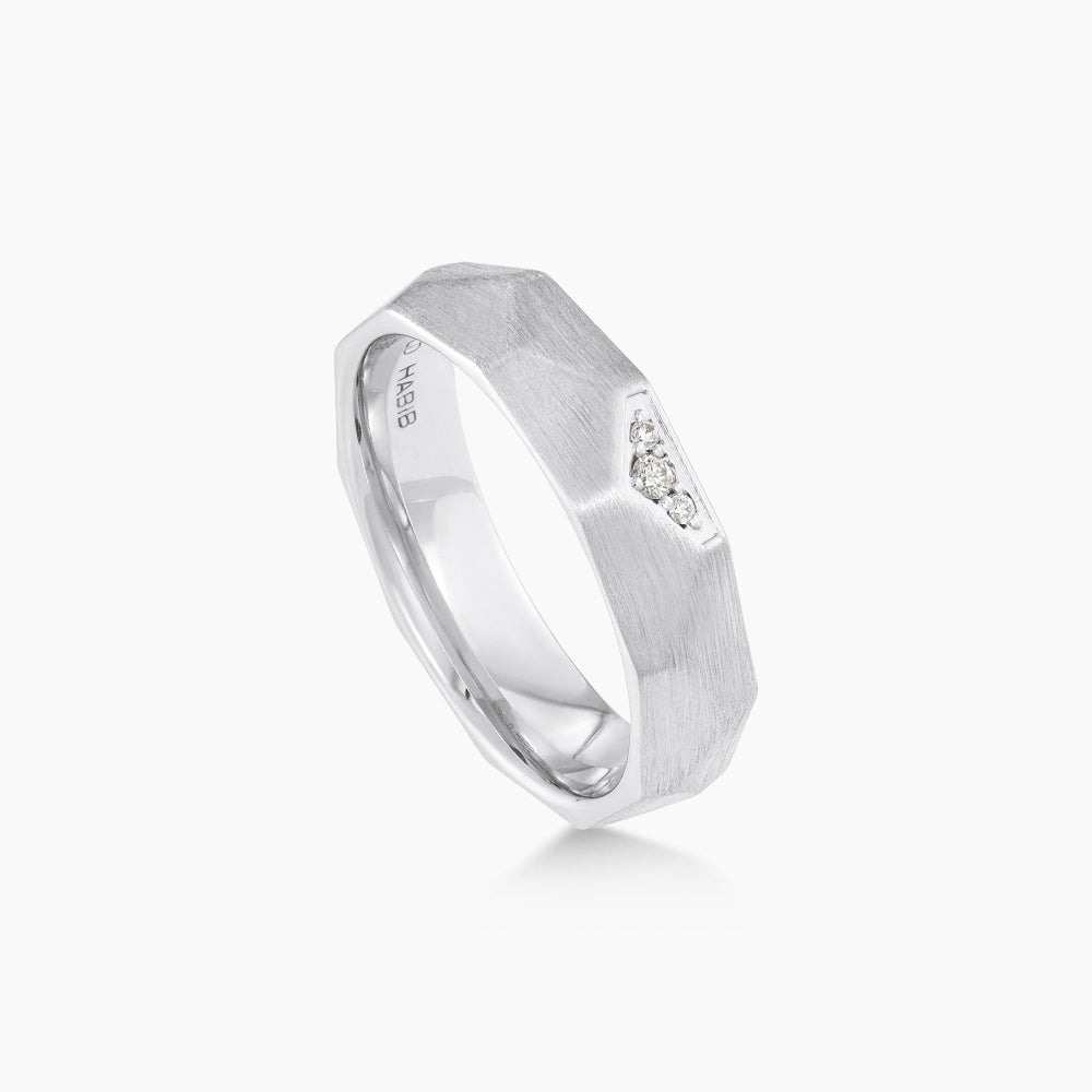 Diamond Men's Ring in 925 Silver Palladium 119821025(PLD) – HABIB