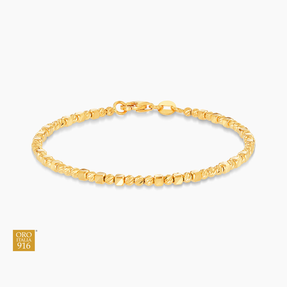 INTERLACE BRACELET【LIGHT】（GOLD） ZELIE | Oro Italia 916 Yellow Gold Bracelet GW3415 (22K Gold