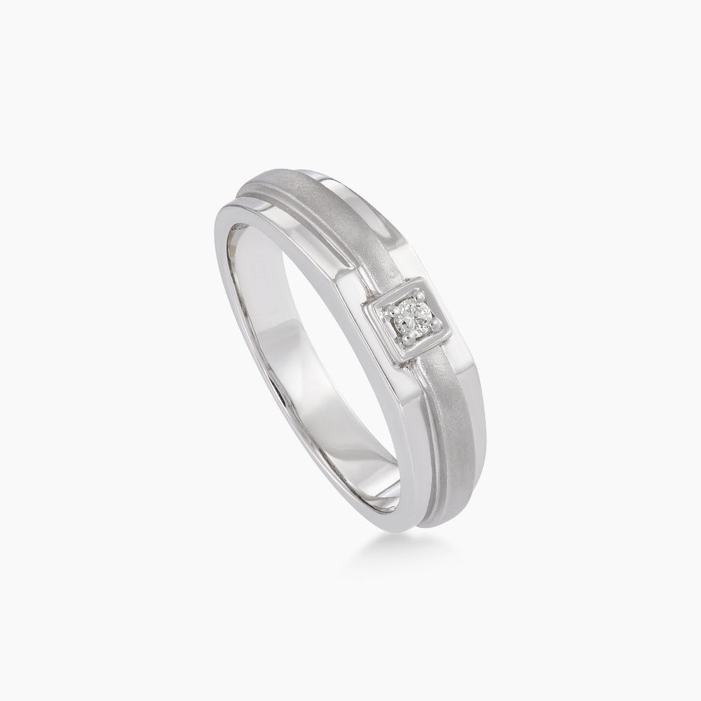 Diamond Men's Ring in 925 Silver Palladium 00653(PLD)