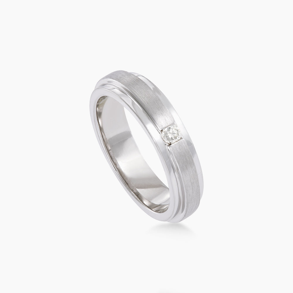 Tension Diamond Men's Ring in 925 Silver Palladium 00976(PLD)