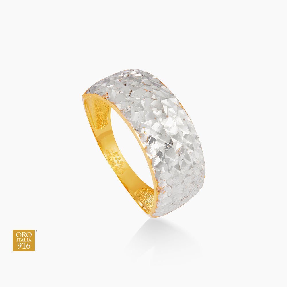Oro Italia 916 Yellow and White Gold Ring GR62290526(YW)-BI (22K Gold)