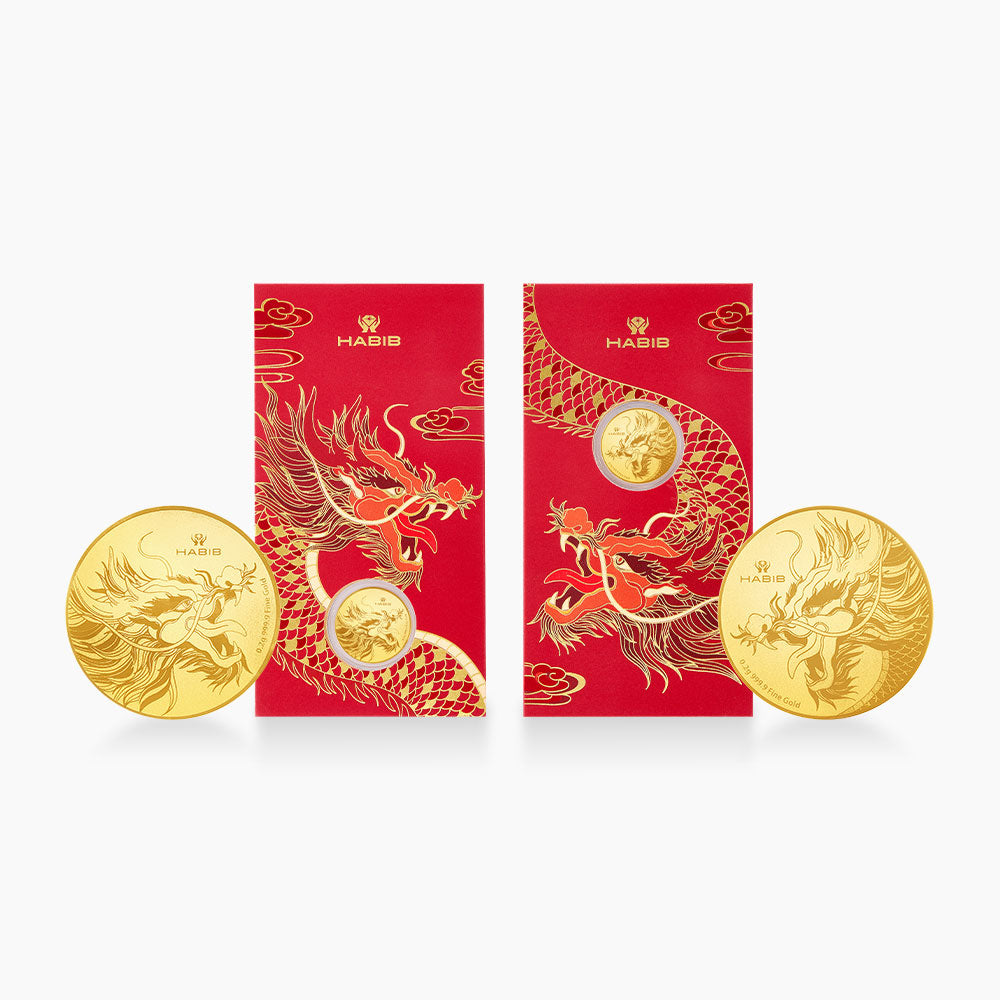 Year of the Dragon 2024 Double Fortune | 999.9 Gold Wafer Coin (0.20G)
