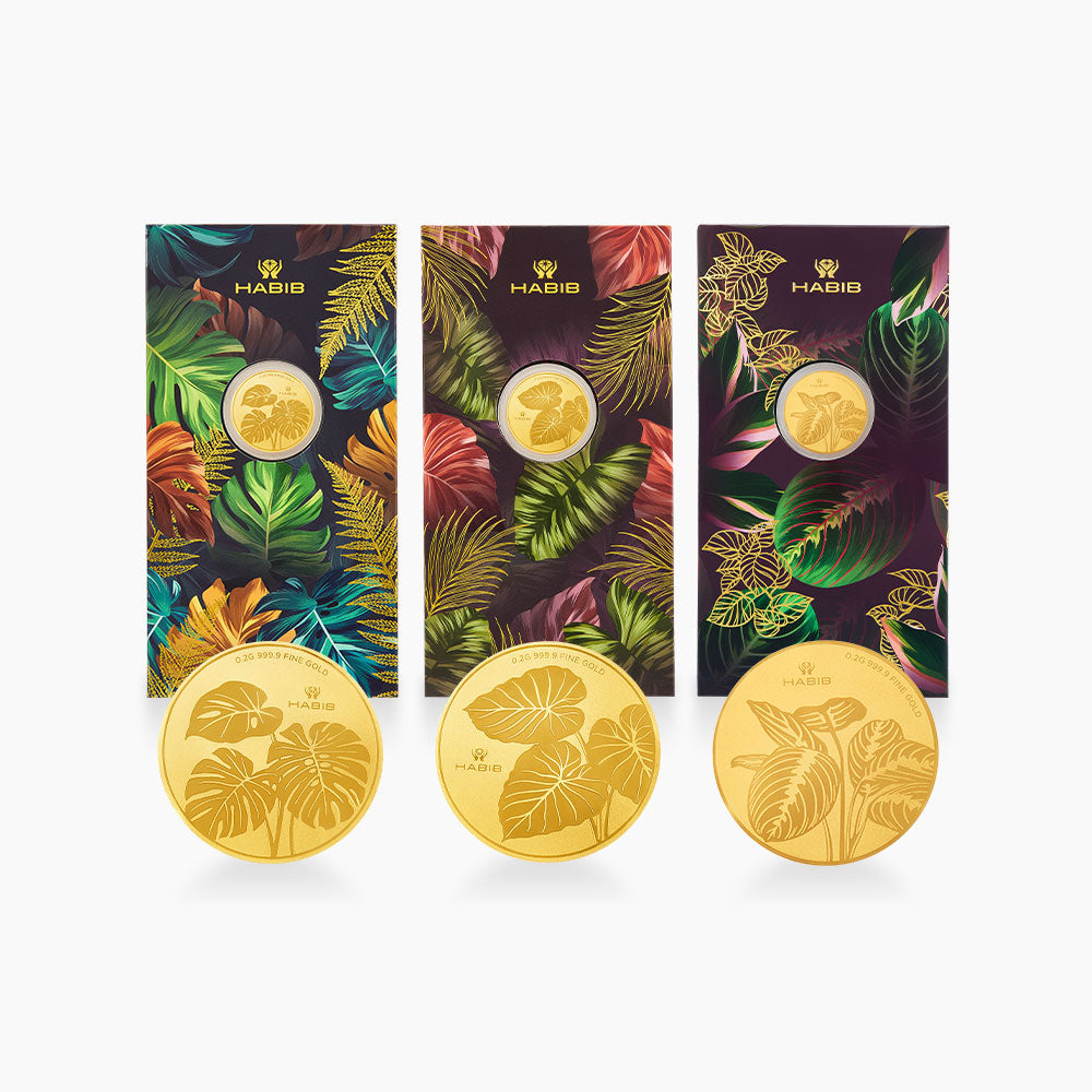 HABIB Tropical Plant Collection | 999.9 Gold Wafer Coin (0.20-0.40g)