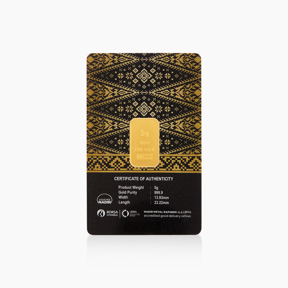 [Self-Pickup Only] HABIB 5g 999.9 Gold Bar (Songket Collection)  - Manufactured by LBMA Goods Delivery Refiner