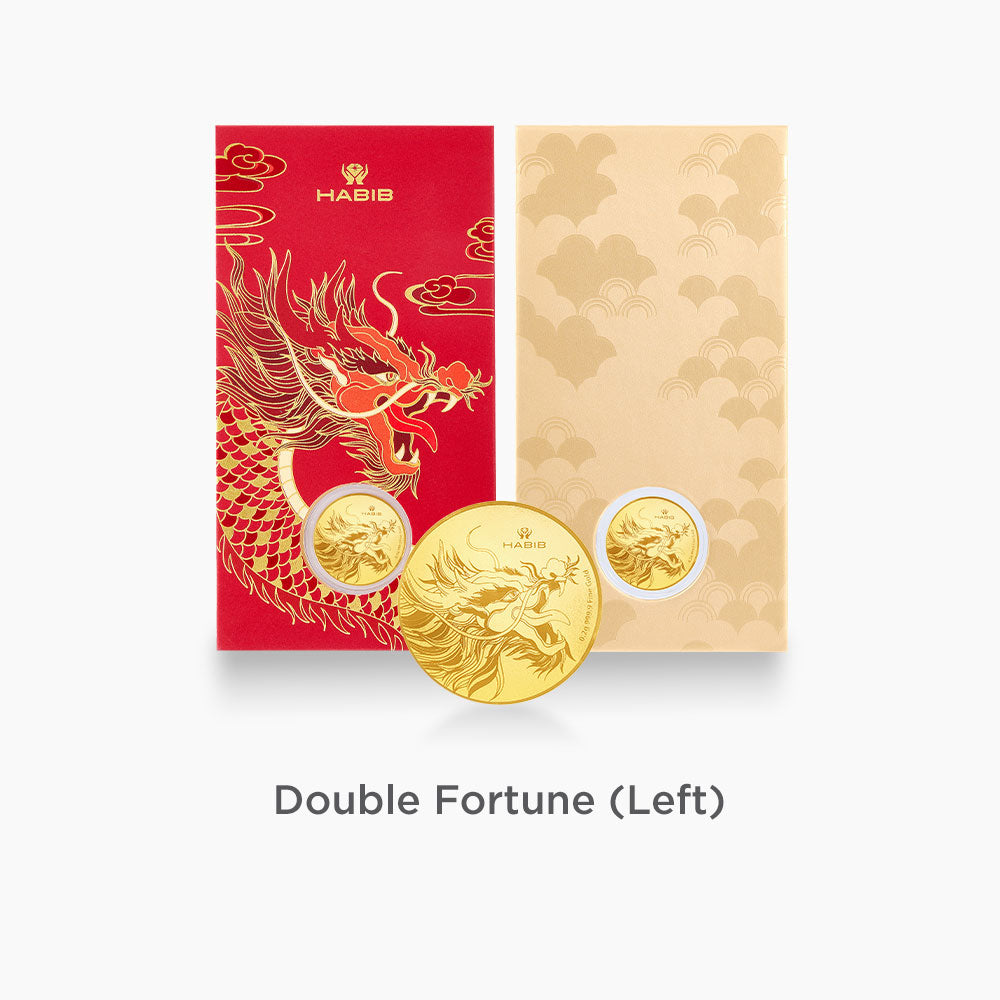 Year of the Dragon 2024 Double Fortune | 999.9 Gold Wafer Coin (0.20G)