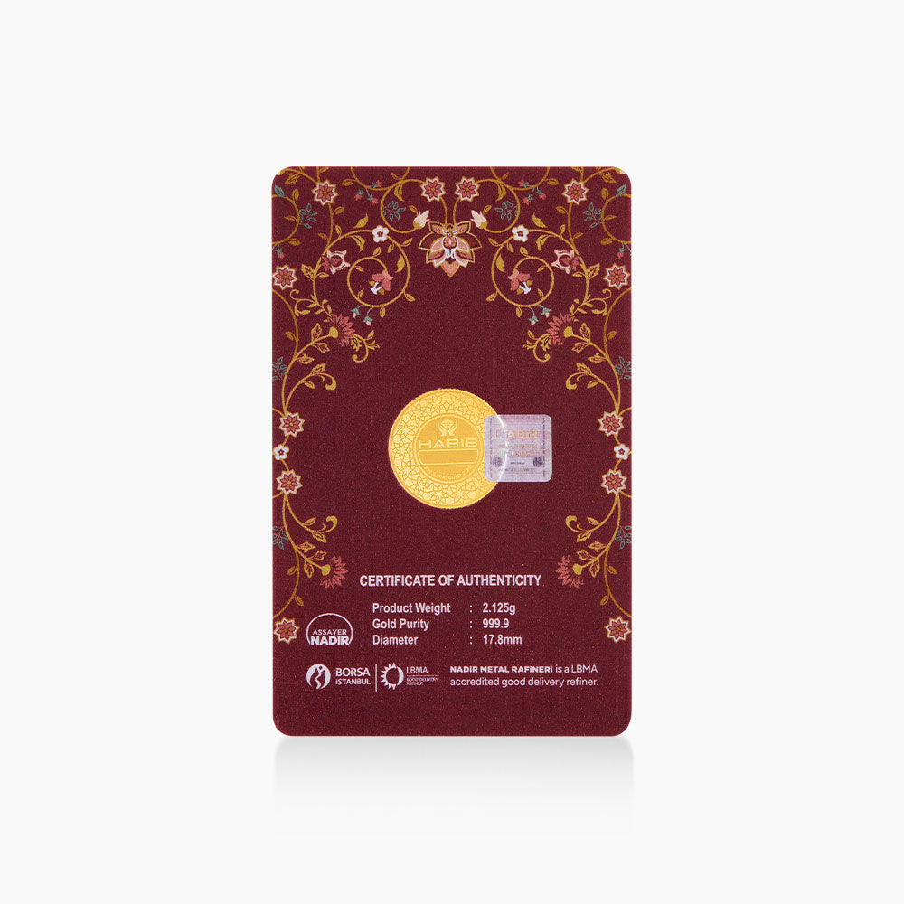 HABIB 1/2 Dinar 2.125g 999.9 Gold (Ferdous) Manufactured By LBMA Goods Delivery Refiner