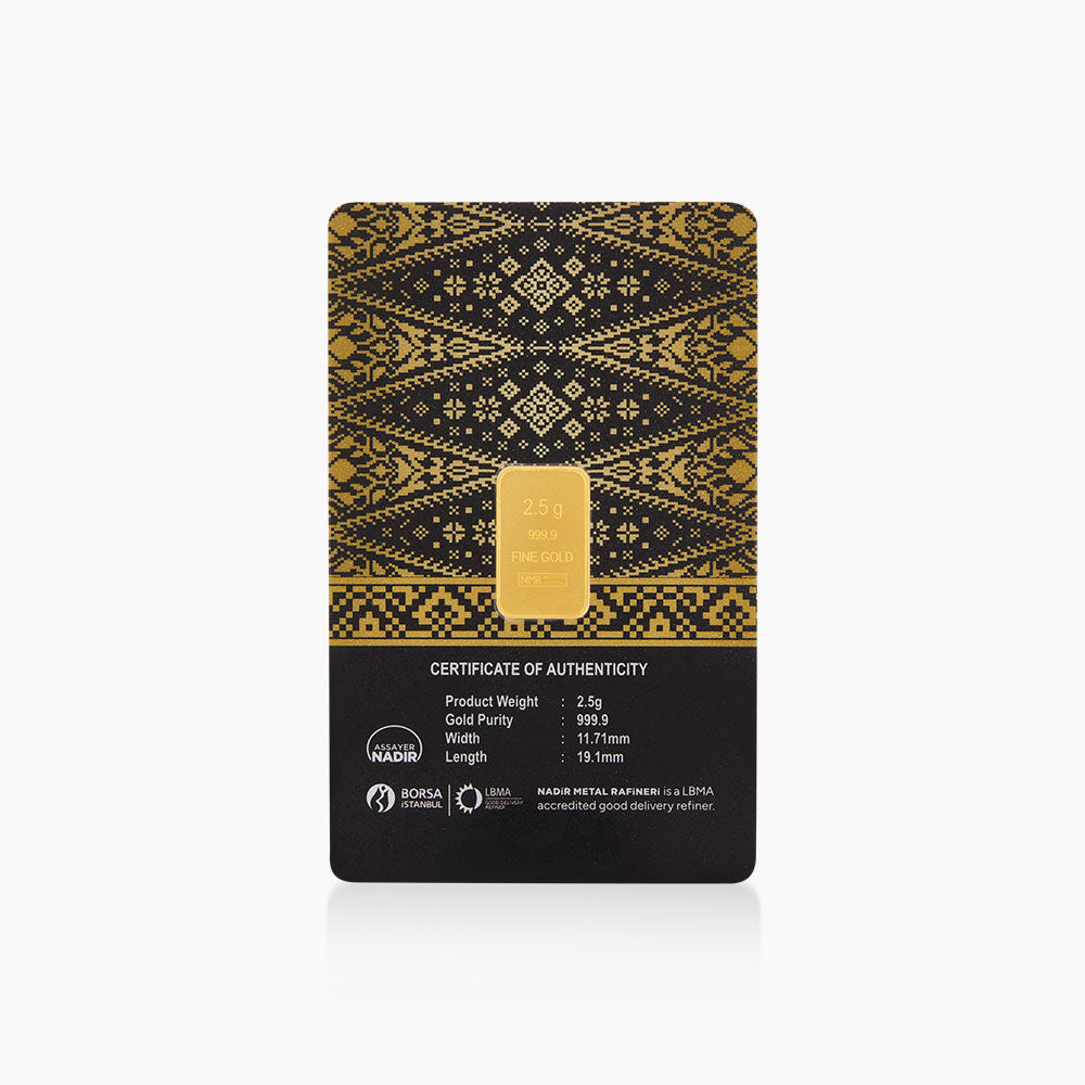 HABIB 2.5g 999.9 Gold Bar (Songket Collection)  - Manufactured by LBMA Goods Delivery Refiner