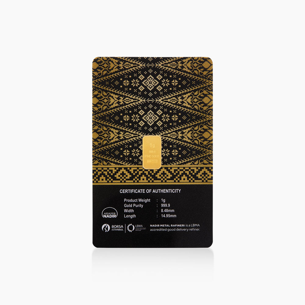 HABIB 1g 999.9 Gold Bar (Songket Collection)  - Manufactured by LBMA Goods Delivery Refiner