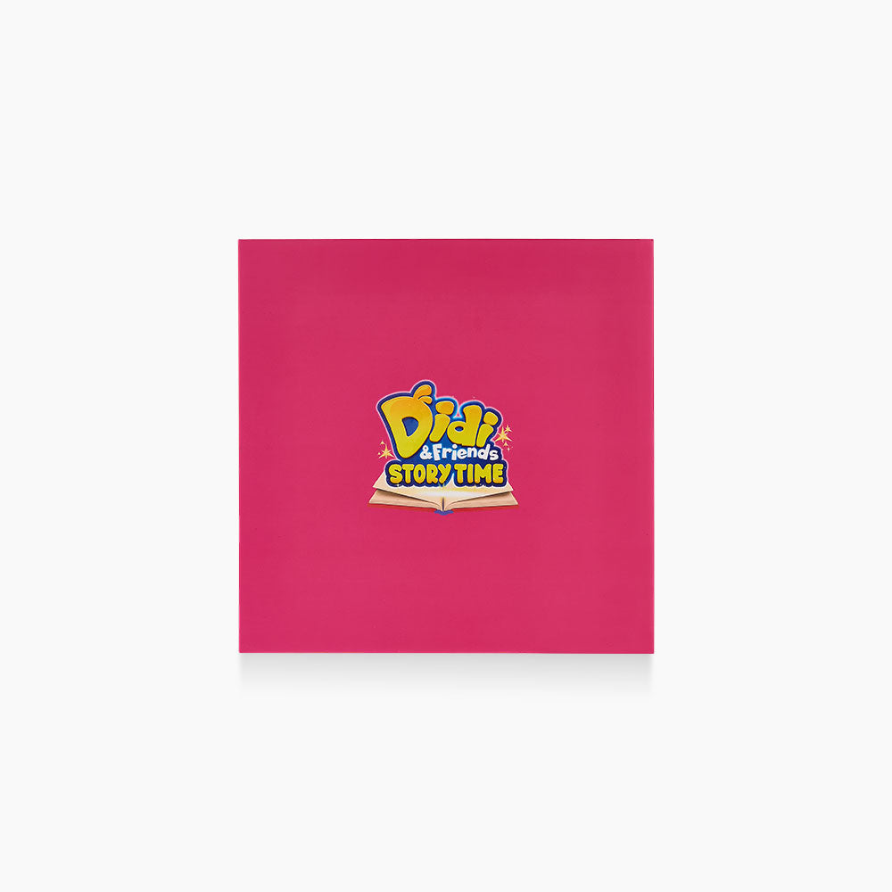 Pink book with 'Didi & Friends Story Time' logo on a white background