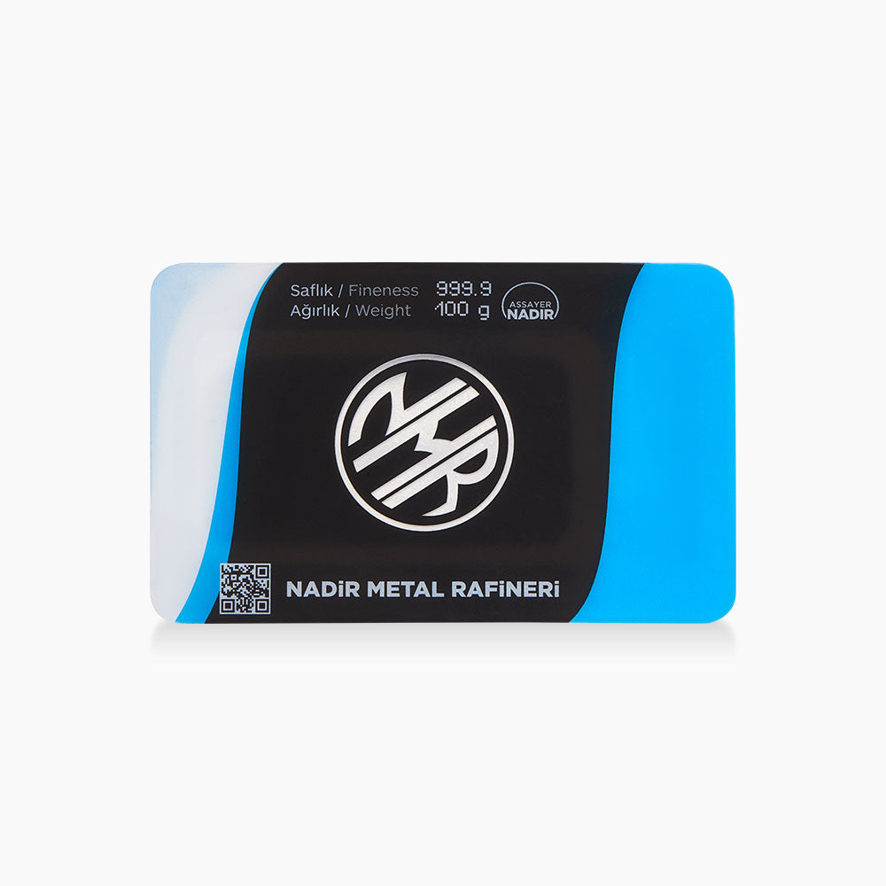 999.9 Silver Cast Bar (100g) - Produced by an LBMA Good Delivery List Refiner, Nadir Metal Refinery