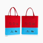 Limited Edition HABIB x Didi & Friends Storytime Collection felt tote bag in red and blue featuring Didi, Nana, and Jojo characters.