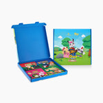 Full Set HABIB x Didi & Friends Storytime Collection featuring 4 storybooks and 999.9 gold wafers in an exclusive blue collector box - Arnab dan Kura-Kura, Monyet dan Lada, Singa dan Tikus, Penggembala dan Serigala.