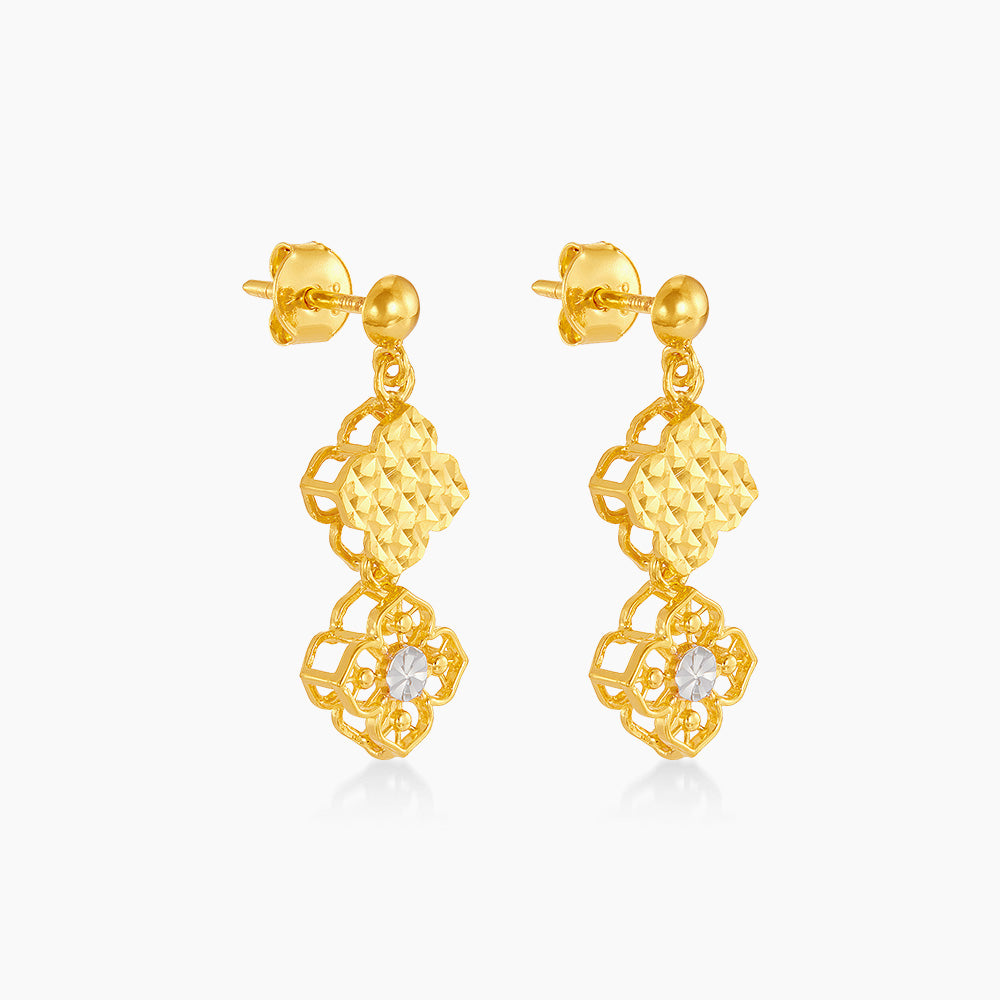 916/22K Yellow and White Gold Earrings 6300027YW