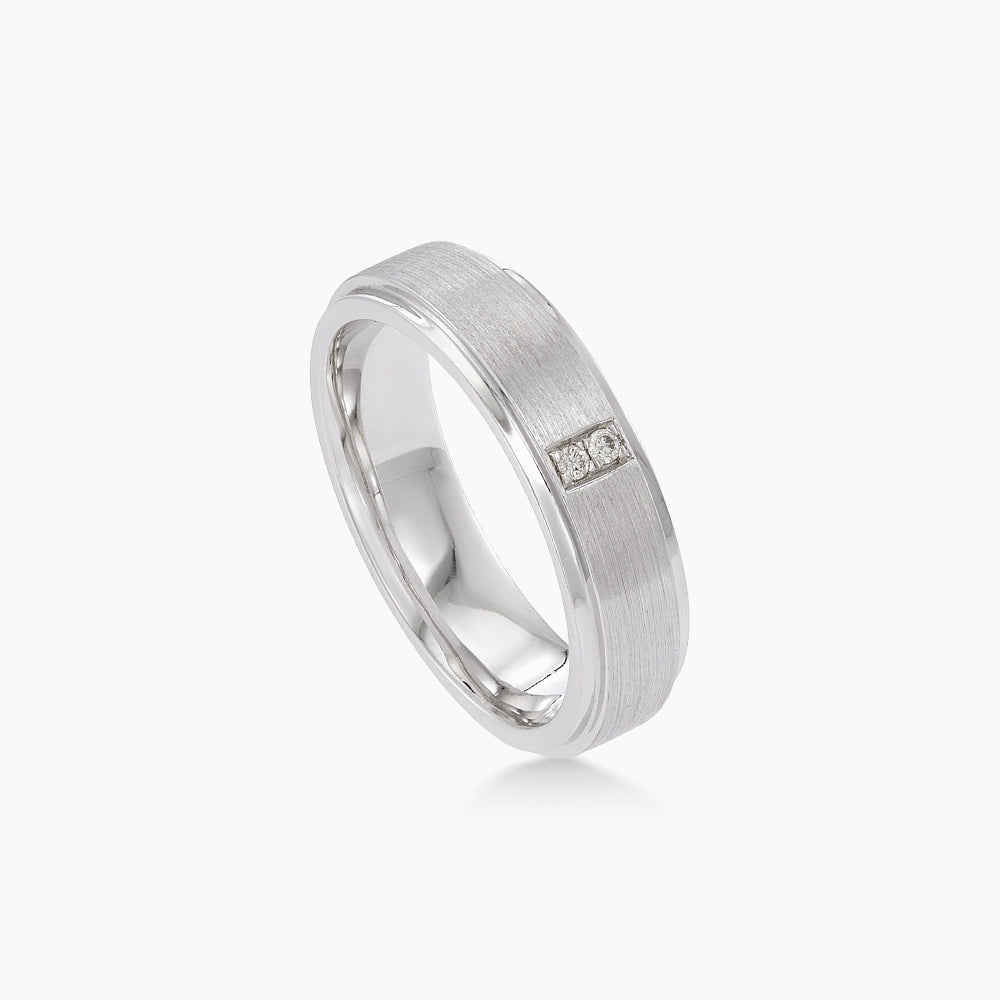 Adros Silver Palladium Diamond Men's Ring 11754(PLD)