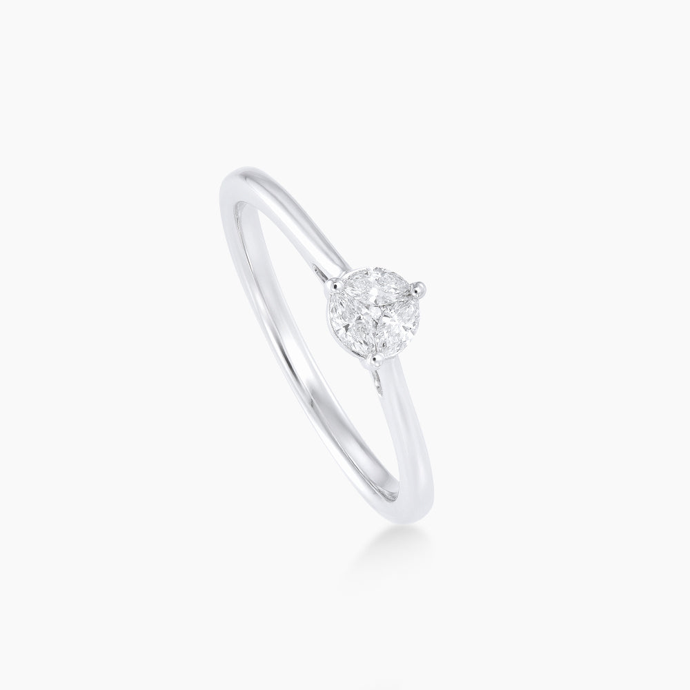 Marquise and Round Diamond Ring in 750/18K White Gold 119660222(WG)