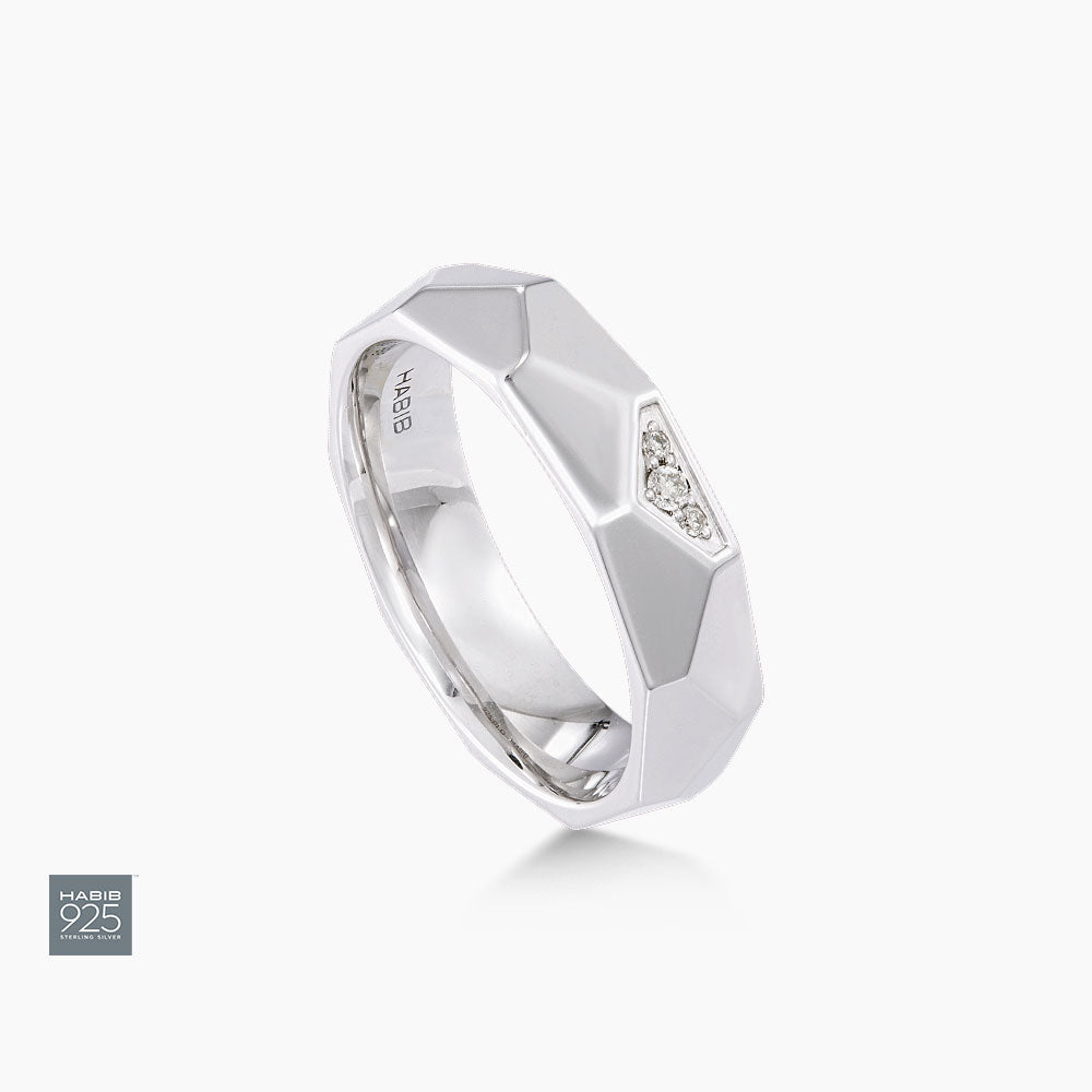 Diamond Men's Ring in 925 Silver Palladium 119811025(PLD)
