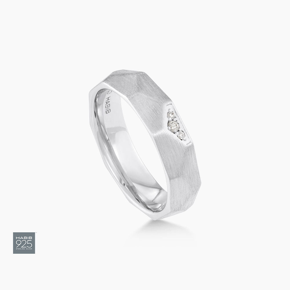 Diamond Men's Ring in 925 Silver Palladium 119821025(PLD)