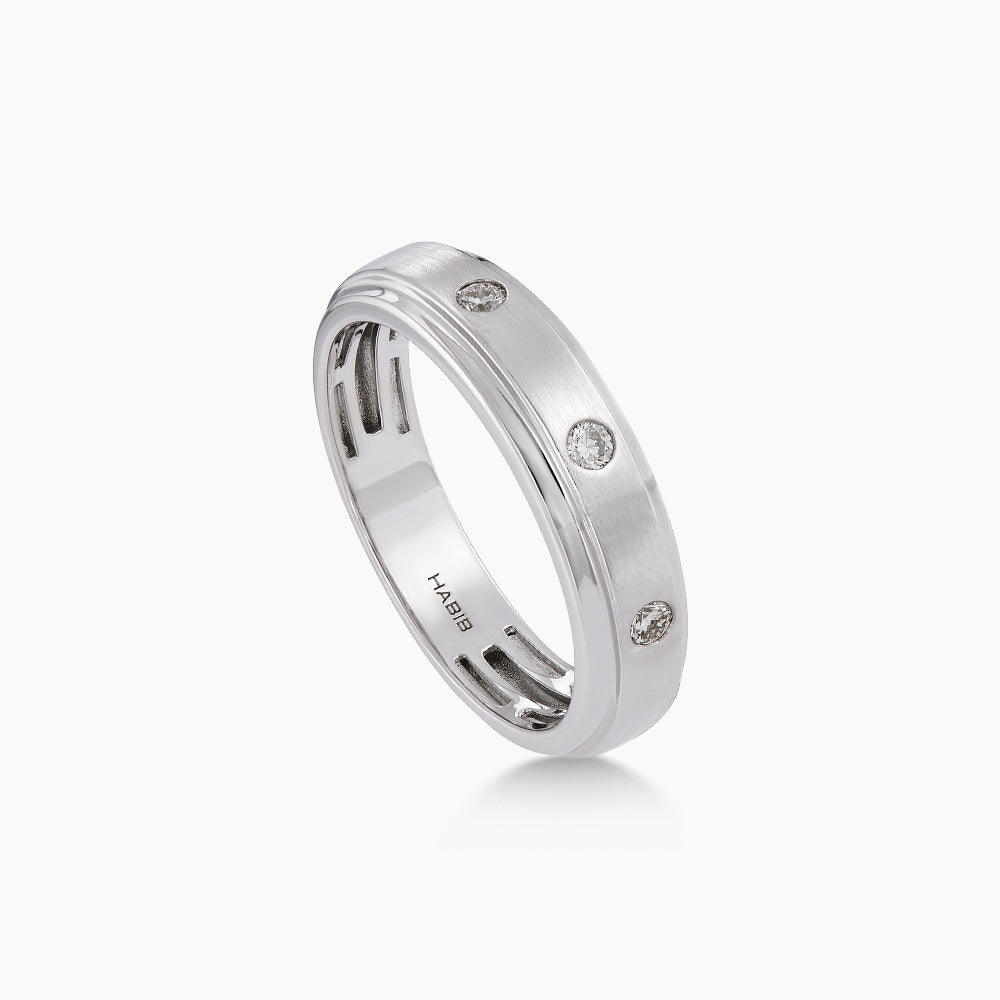 Diamond Men's Ring in 925 Silver Palladium 119830126(PLD)