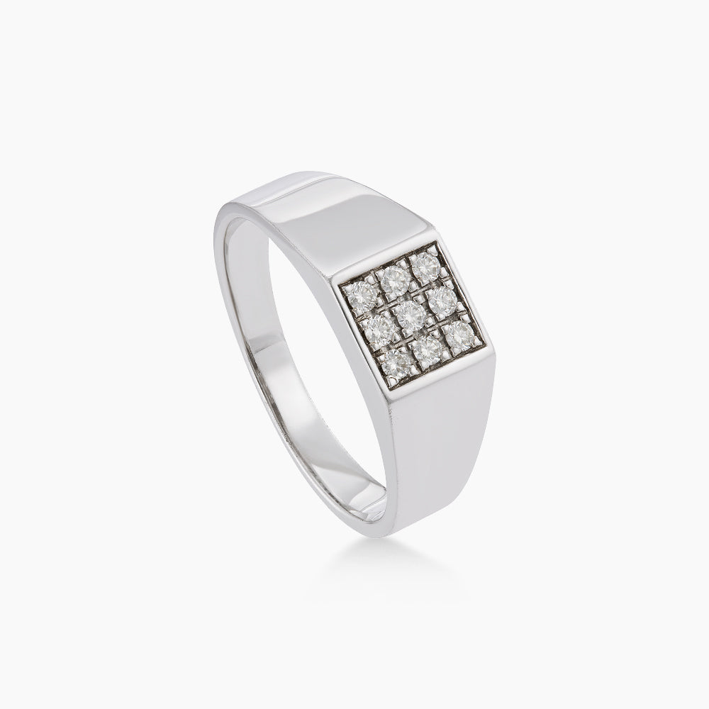 Diamond Men's Ring in 925 Palladium 22356(PLD)