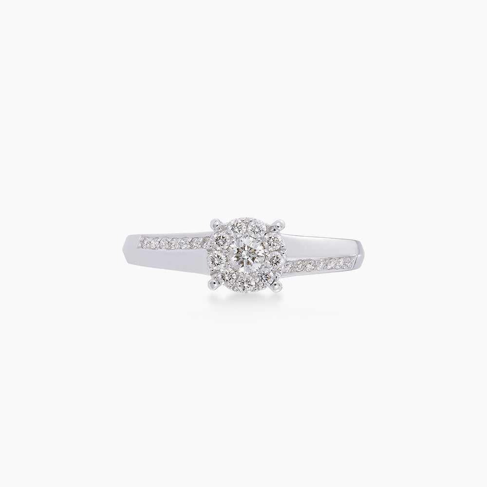 POLARIS | Round Diamond Ring in 750/18K White Gold 24080