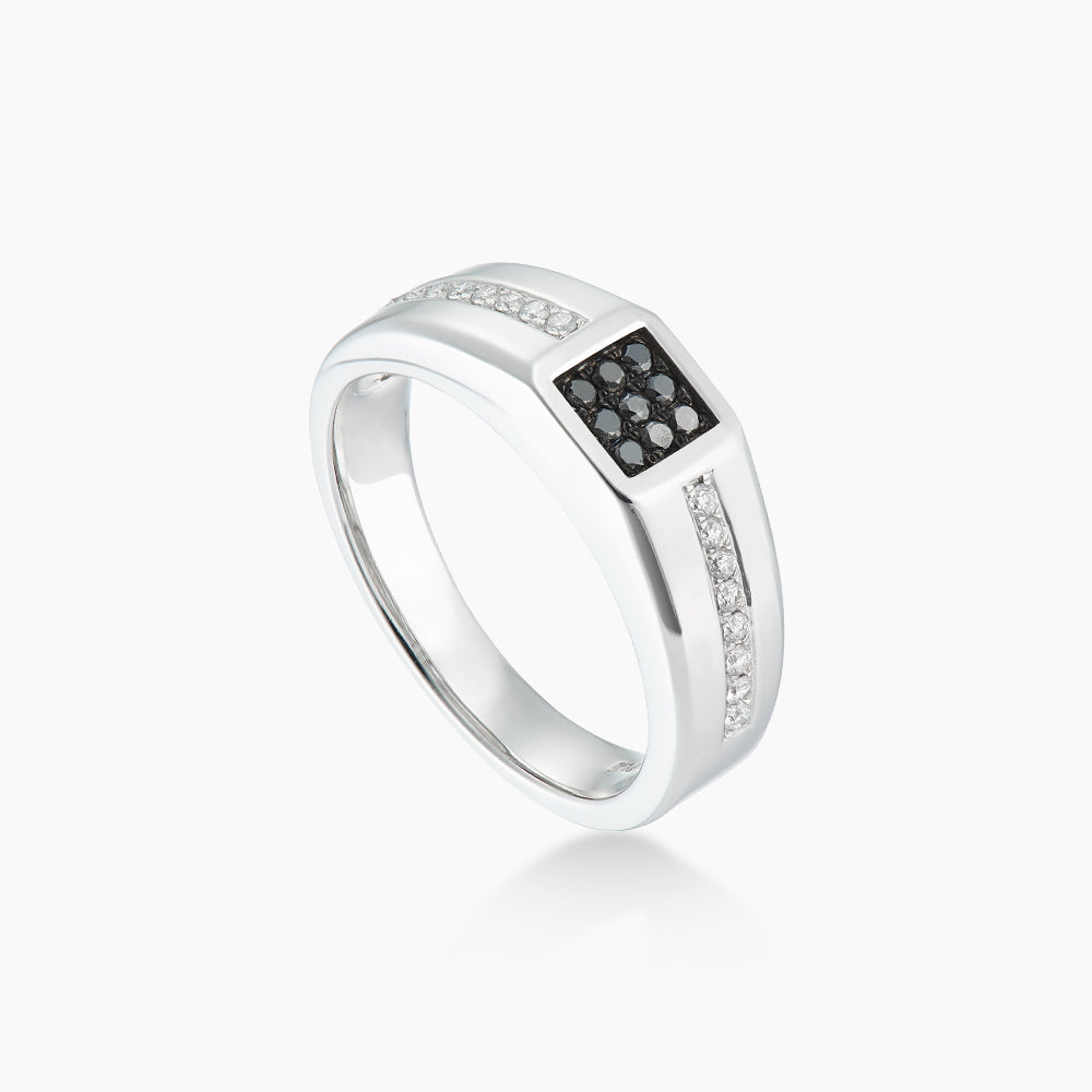 Diamond Men's Ring in 925 Silver Palladium 24657(PLD)
