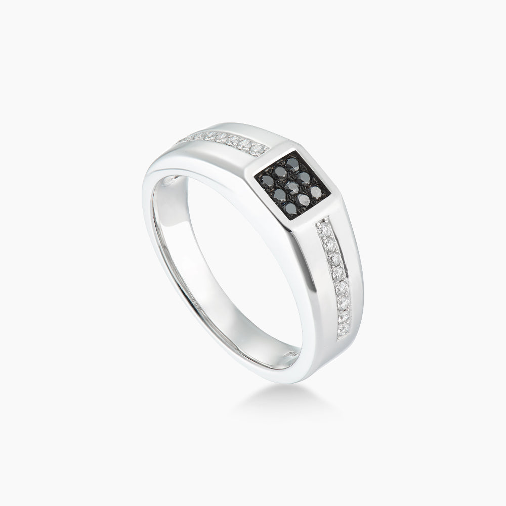 Diamond Men's Ring in 925 Silver Palladium 24657(PLD)