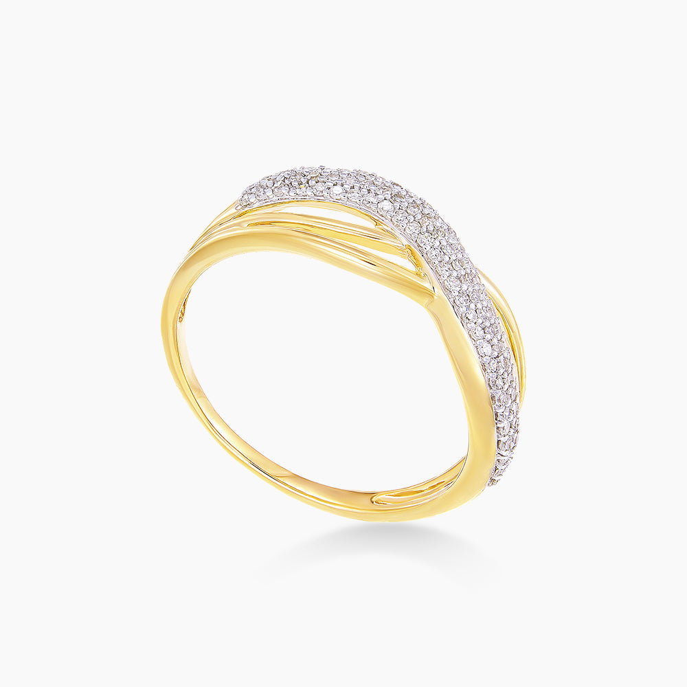 Pave Diamond Infinity Ring in 375/9K Yellow Gold 24815