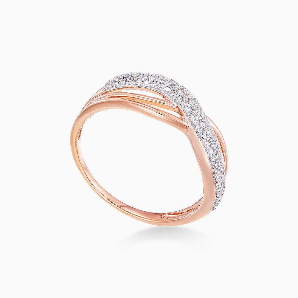 Pave Diamond Infinity Ring in 375/9K Rose Gold 24815