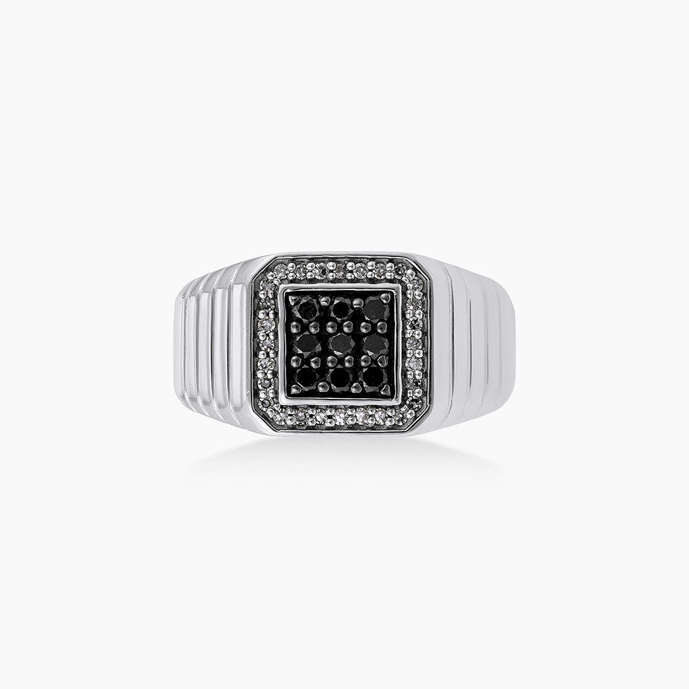 Black Round Diamond in 925/Palladium 25104(PLD)