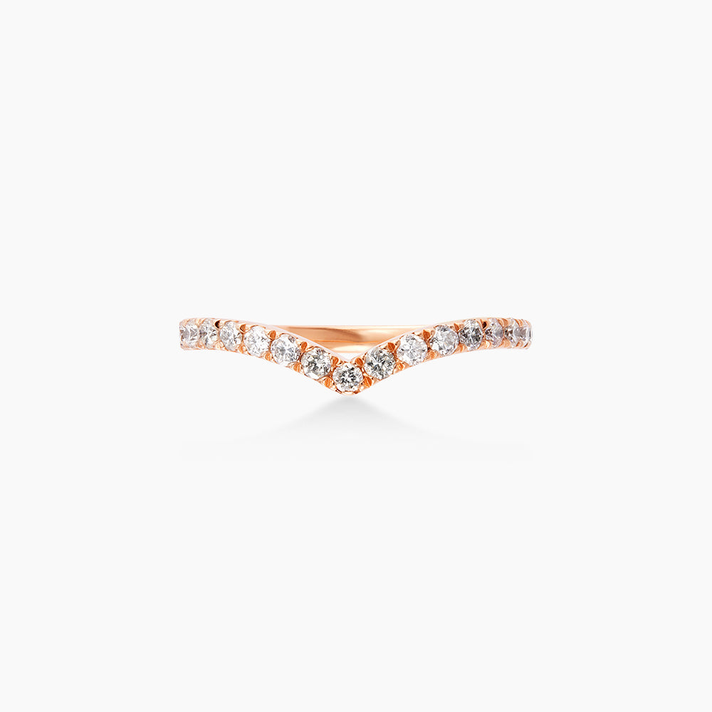 THE V | Diamond Ring in 375/9K Rose Gold 25797(R)