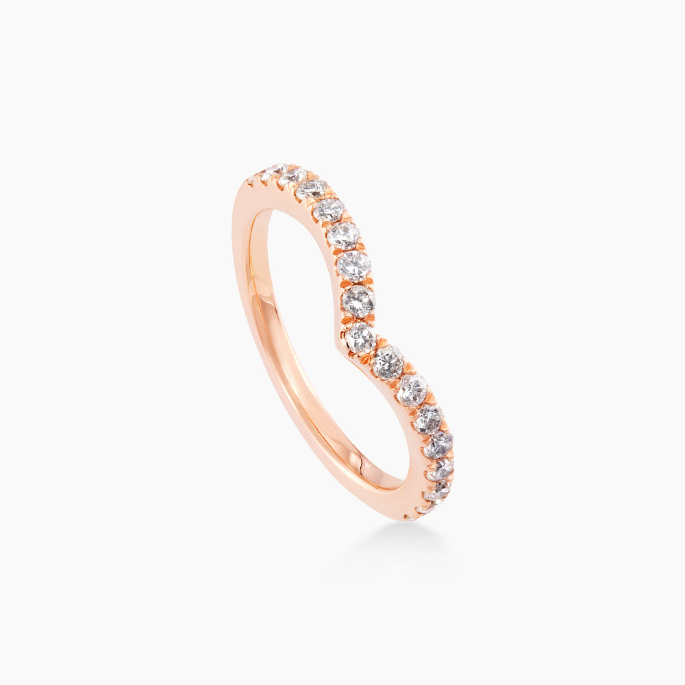 THE V | Diamond Ring in 375/9K Rose Gold 25797(R)