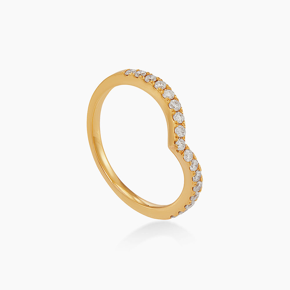 THE V | Diamond Ring in 375/9K Yellow Gold 25797(R)