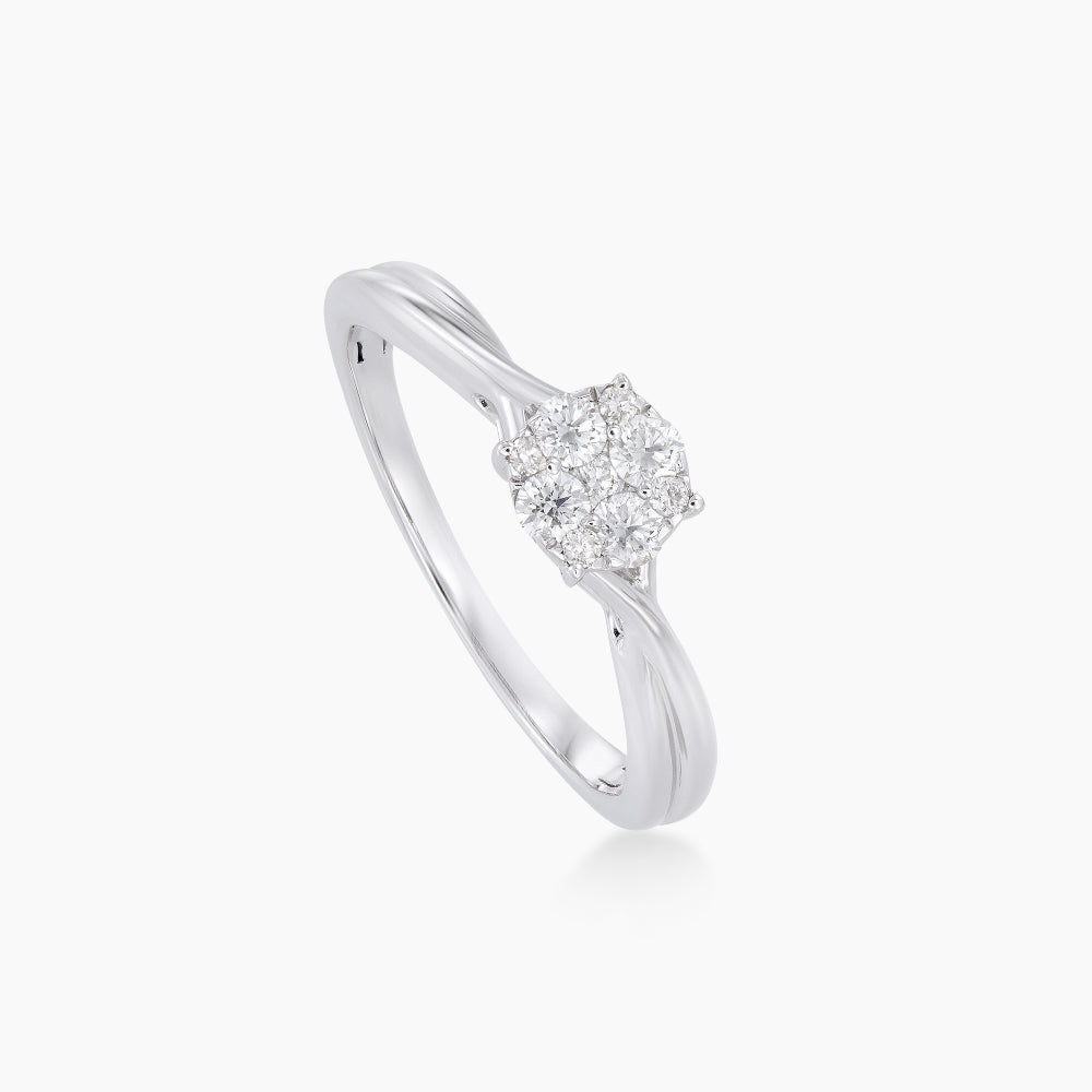 Empress | Marquise and Princess Cut and Diamond Ring in 750/18K White Gold 264270622