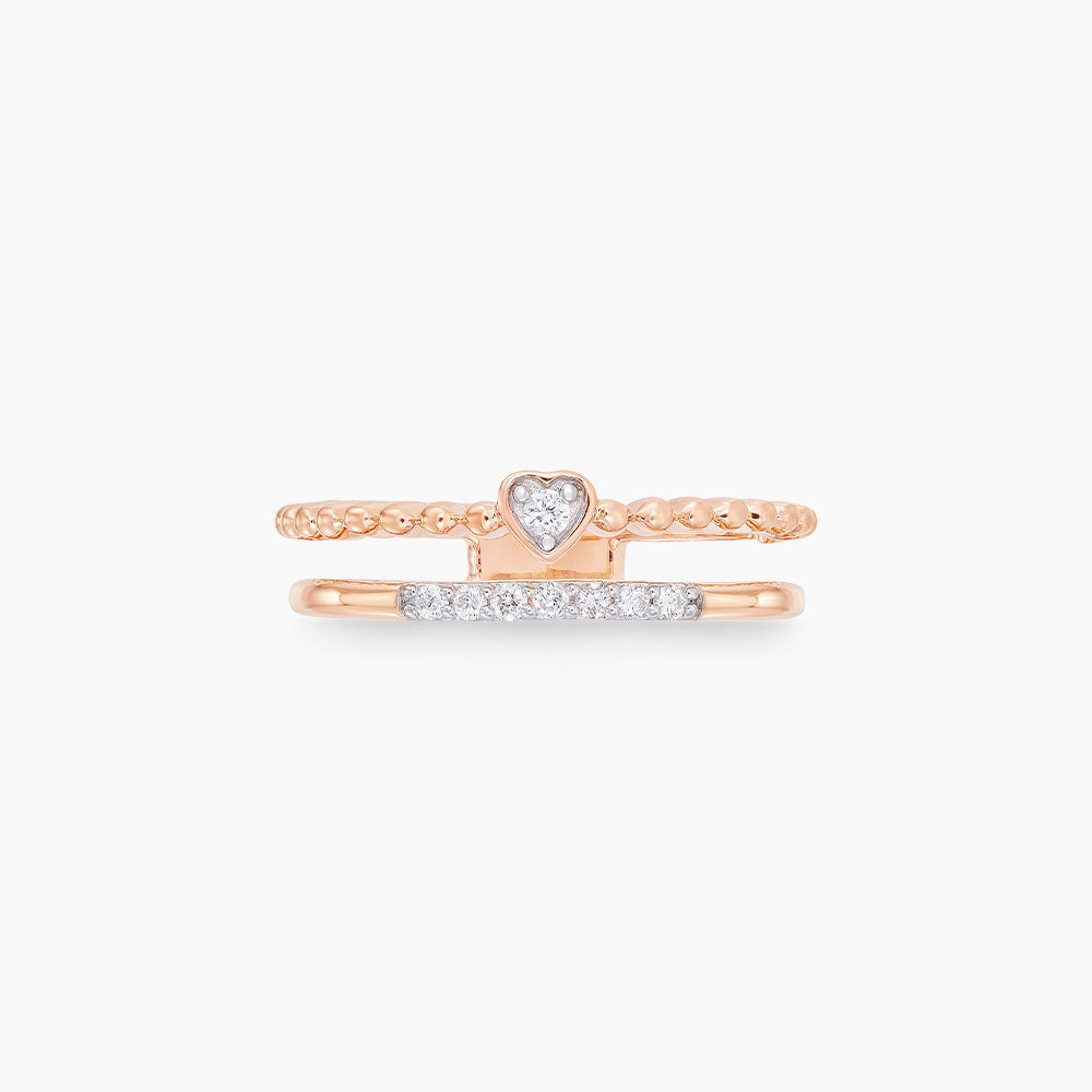 Diamond Ring in 375/9K White and Rose Gold 263420222