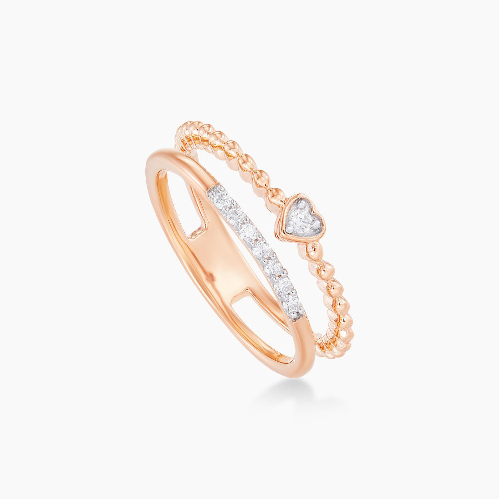 Diamond Ring in 375/9K White and Rose Gold 263420222