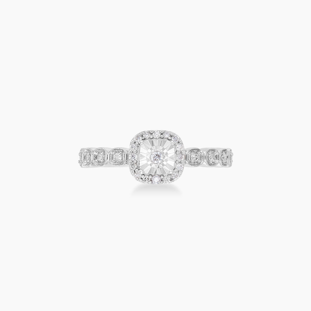 Halo Diamond Ring in 375/9K White Gold 264840922(WG)