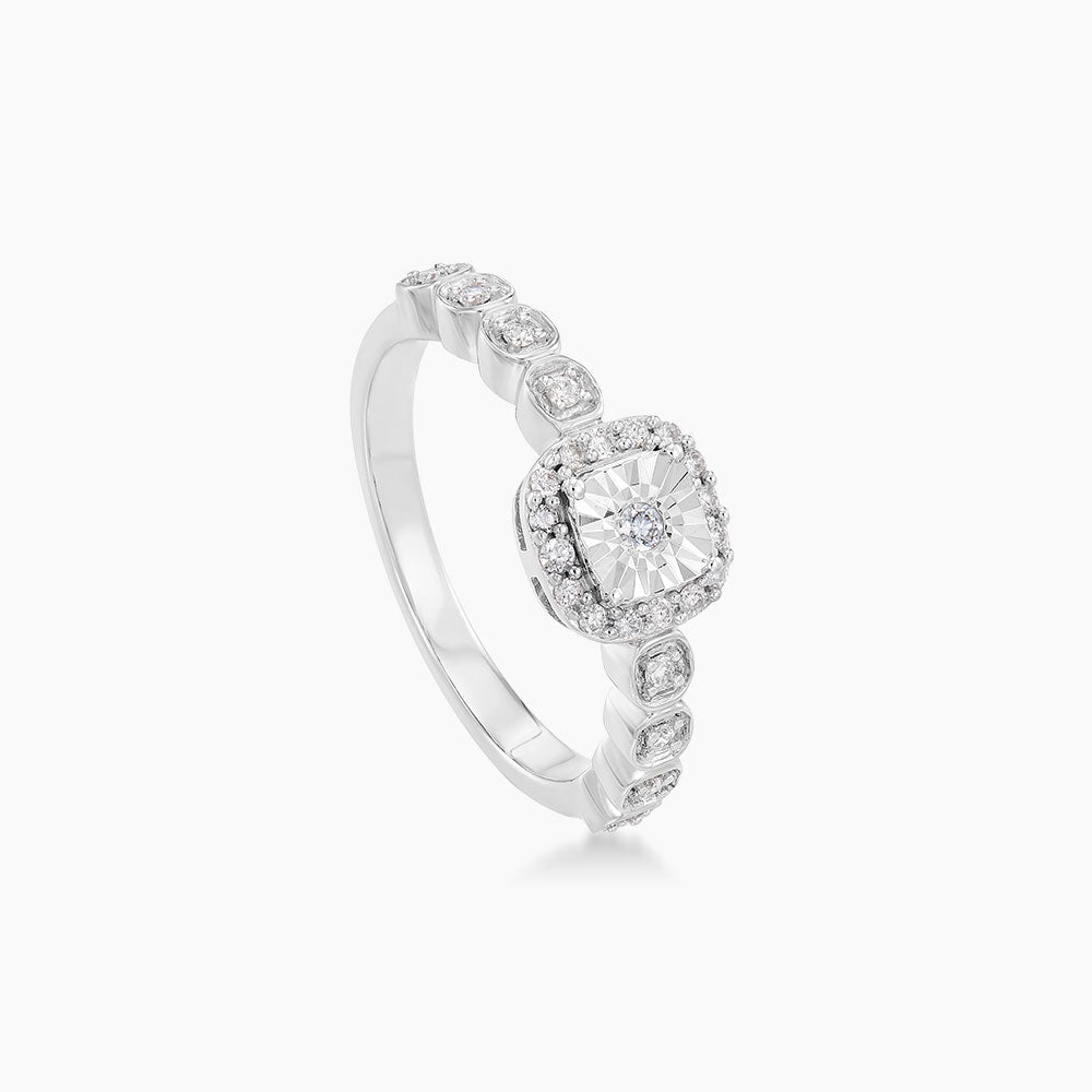 Halo Diamond Ring in 375/9K White Gold 264840922(WG)