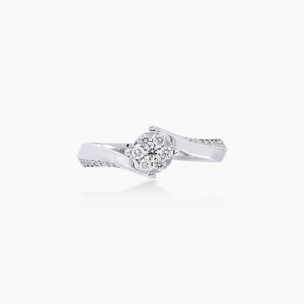 Round Diamond Ring in 750/18K White Gold 264971022