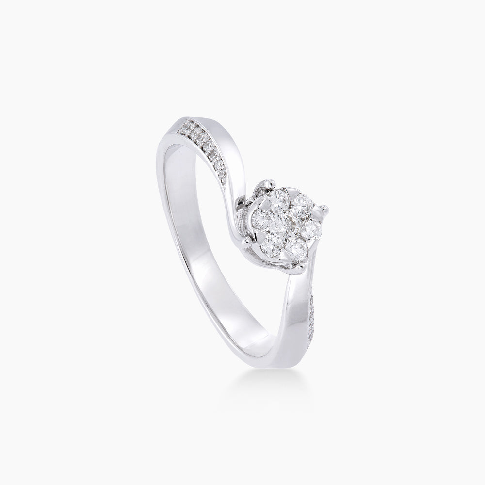 Round Diamond Ring in 750/18K White Gold 264971022