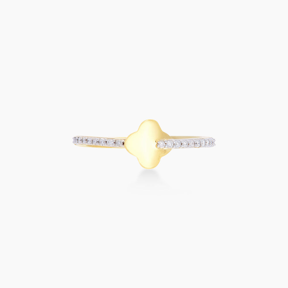 Clover Straight Band Diamond Ring in 375/9K Yellow Gold 265081022