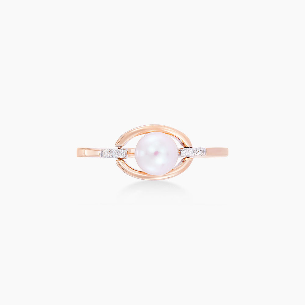 Pearl Diamond Ring in 750/18K Rose Gold 265940323