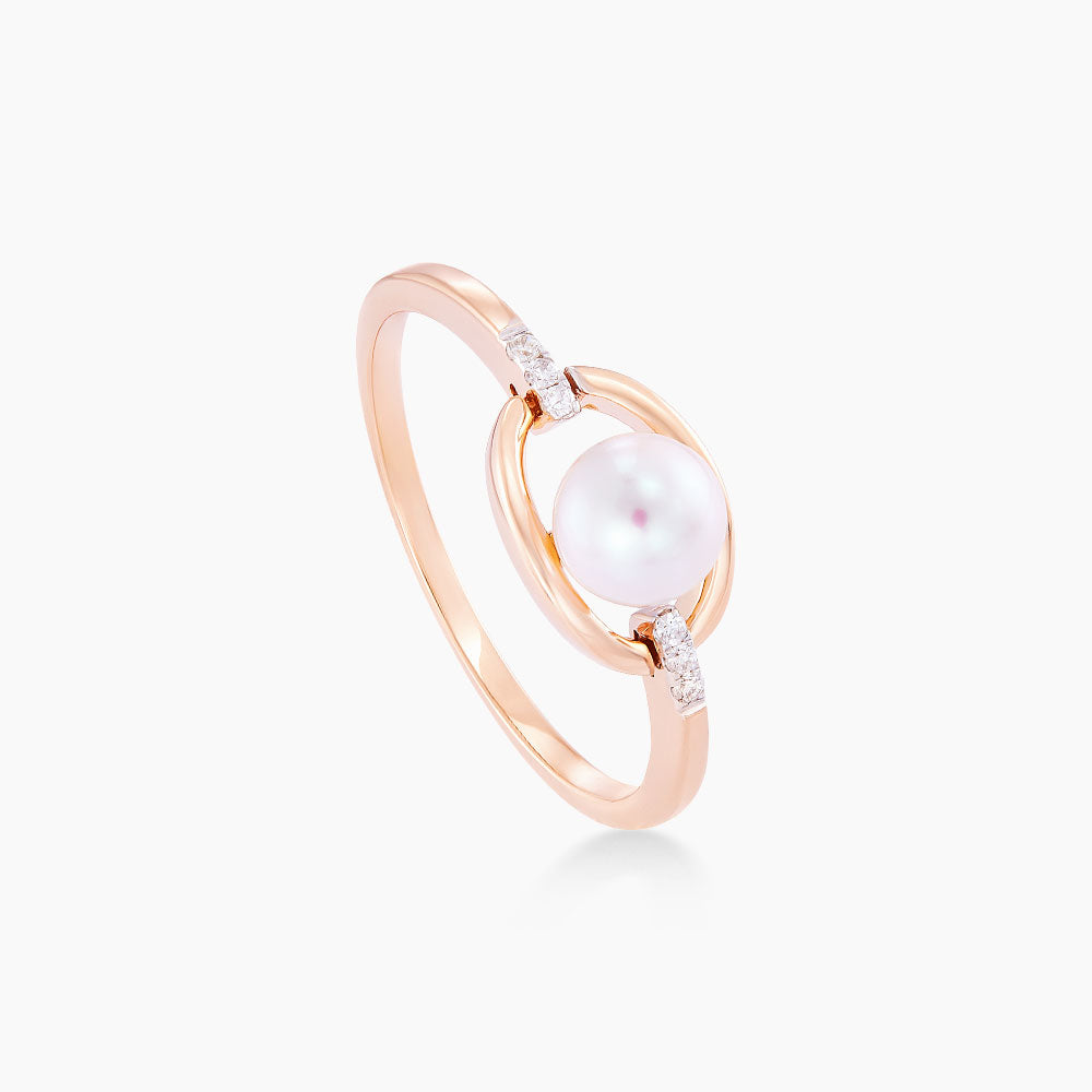 Pearl Diamond Ring in 750/18K Rose Gold 265940323