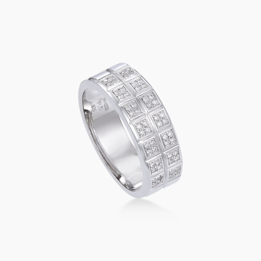 Diamond Men's Ring in 925 Silver Palladium 268251223(PLD)