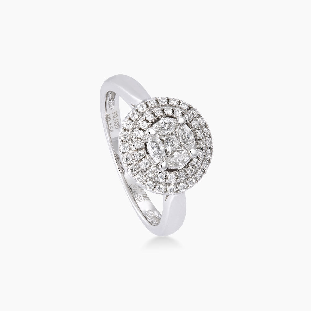 EMPRESS | Marquise and Princess Cut and Diamond Ring in 750/18K White Gold 269330424