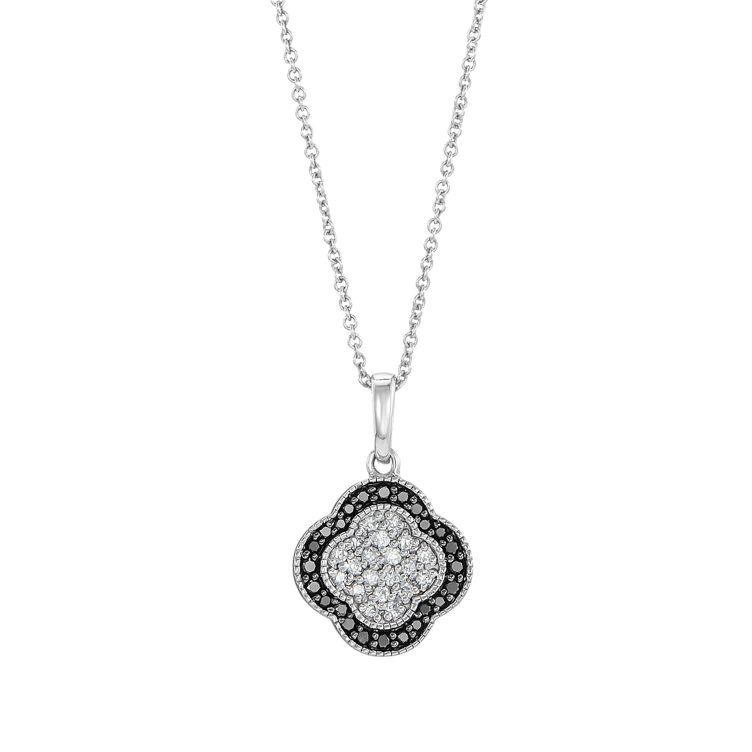 AL-ZAHRA | Black Diamond Necklace in 375/9K White Gold 270540924(N)