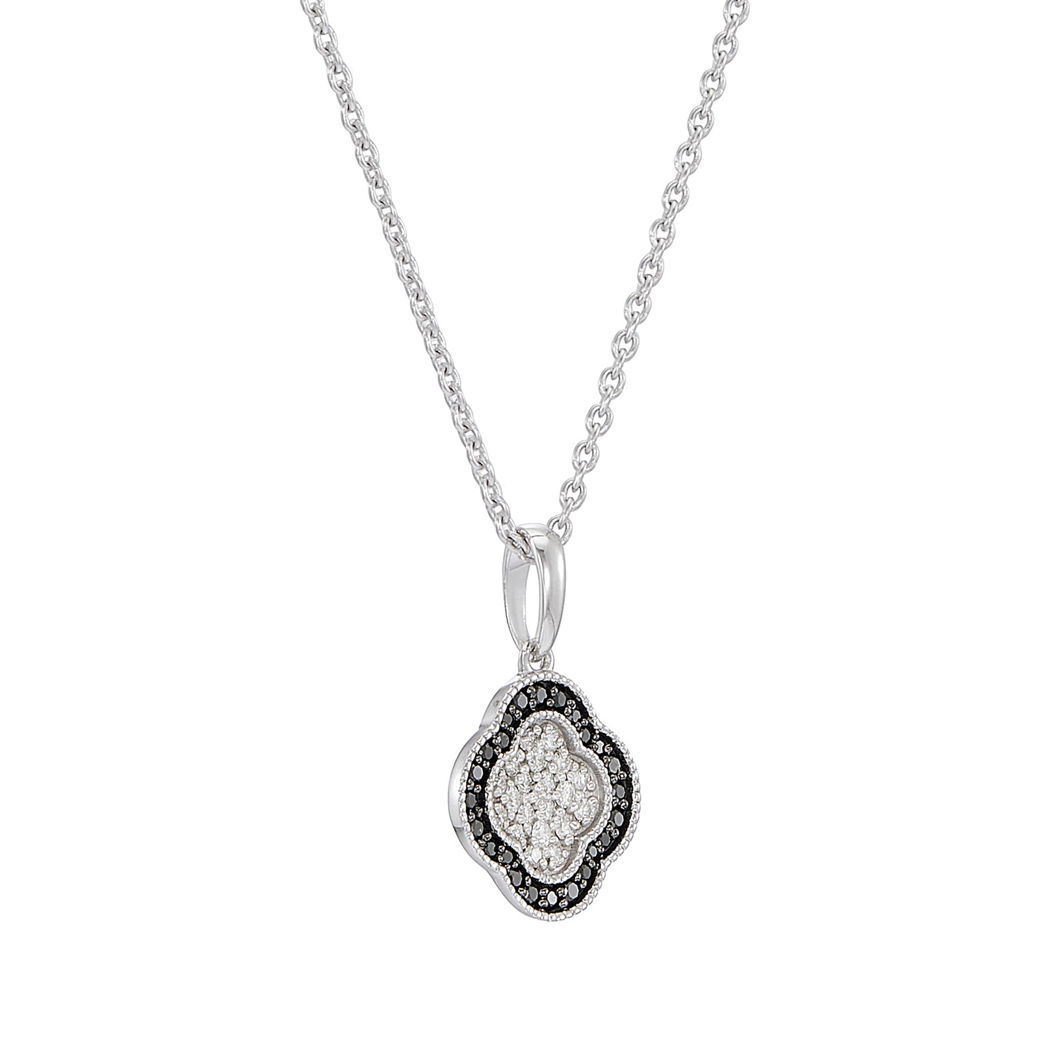 AL-ZAHRA | Black Diamond Necklace in 375/9K White Gold 270540924(N)