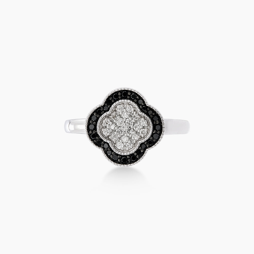 AL-ZAHRA | Black Diamond Ring in 375/9K White Gold 270540924(R)