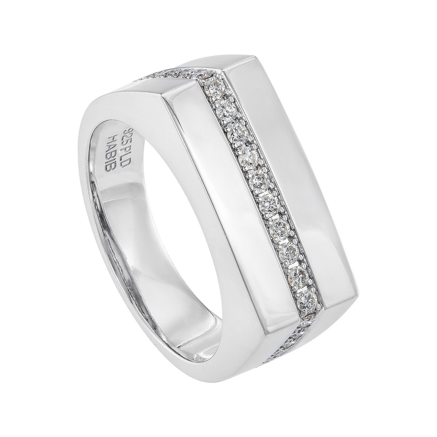 Diamond Men's Ring in 925 Silver Palladium 270661024(PLD)