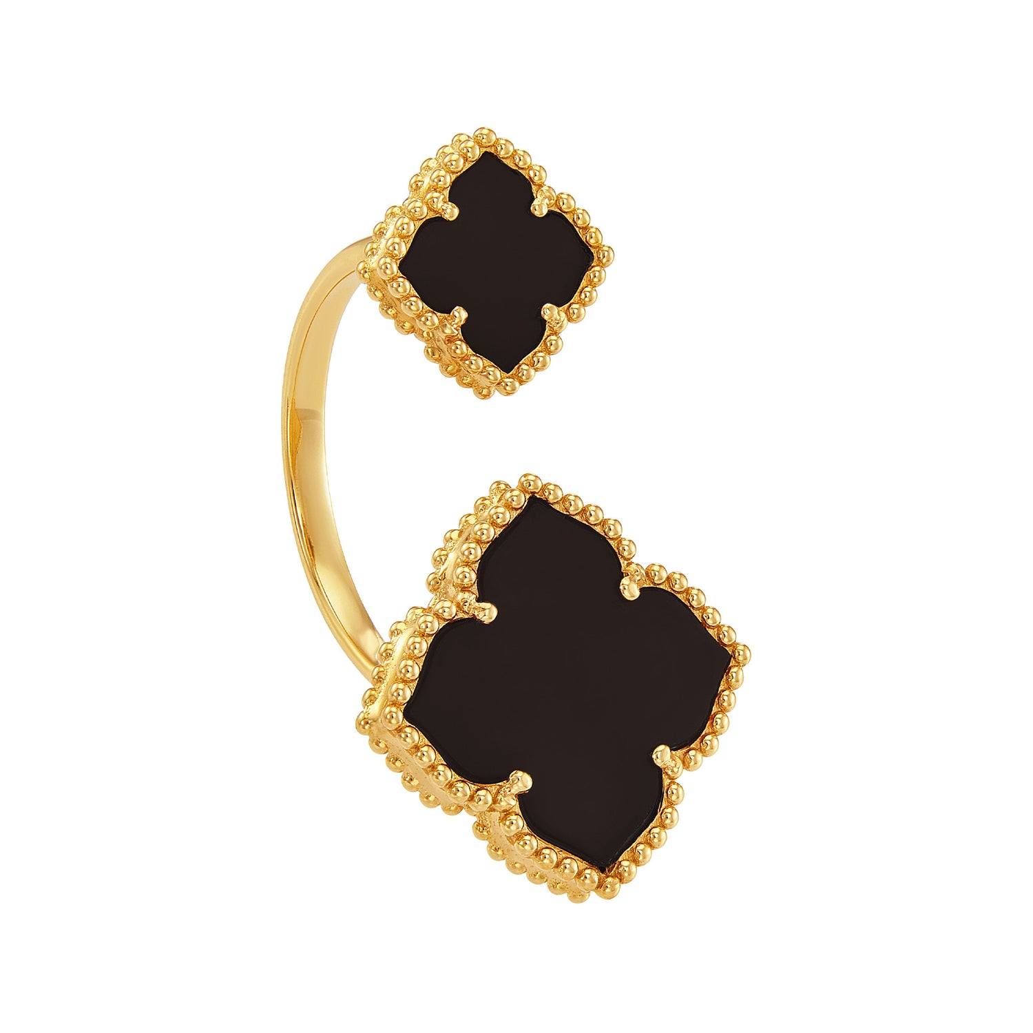 AL-ZAHRA | Onyx Ring in 750/18K Yellow Gold 270891124(YG)-ONYX