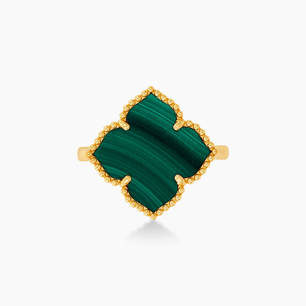 AL-ZAHRA | Malachite Gemstone Ring in 750/18K Yellow Gold 270901124(YG)-MALA